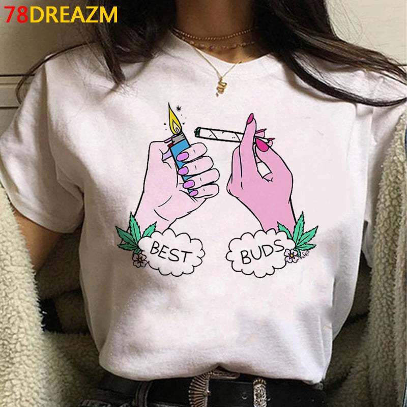 Bong Weed tshirt t-shirt women couple clothes  print tshirt ulzzang vintage