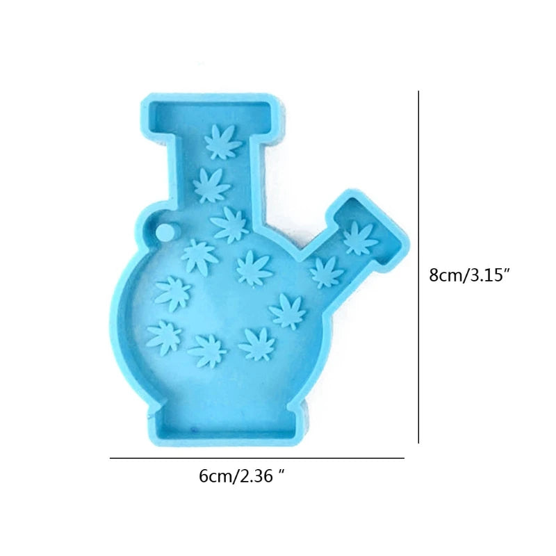 Handmade Weed Leaf Bottle Shape Slicone Molds Maple Leaves Pot Shaped Keychain Pendant Resin Molds Jewelry Craft Tools