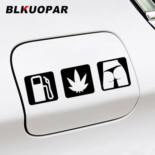 BLKUOPAR Gasoline Cannabis Leaves Ass Waterproof Sunscreen Decals Windows Trunk Car Stickers Laptop Fuel Tank Cap Door Protector